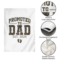 Camouflage Promoted To Dad Est 2026 Garden Flag Camo Pregnancy Announcement Graphic