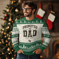 Camouflage Promoted To Dad Est 2026 Ugly Christmas Sweater Camo Pregnancy Announcement Graphic