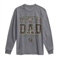 Camouflage Promoted To Dad Est 2026 Long Sleeve Shirt Camo Pregnancy Announcement Graphic