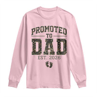 Camouflage Promoted To Dad Est 2026 Long Sleeve Shirt Camo Pregnancy Announcement Graphic