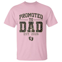 Camouflage Promoted To Dad Est 2026 T Shirt Camo Pregnancy Announcement Graphic