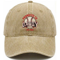 Promoted To Dad 2026 Baseball Washed Cotton Baseball Cap First Time Father Sports Lover