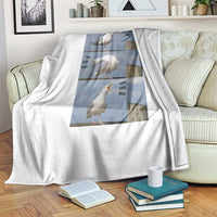 Funny Seagull Papa Throw Blanket Fathers Day Gift Ocean Life Dad Graphic