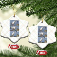 Funny Seagull Papa Ceramic Ornament Fathers Day Gift Ocean Life Dad Graphic