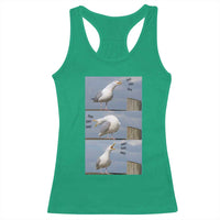 Funny Seagull Papa Racerback Tank Top Fathers Day Gift Ocean Life Dad Graphic