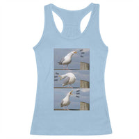Funny Seagull Papa Racerback Tank Top Fathers Day Gift Ocean Life Dad Graphic