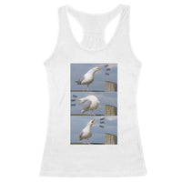 Funny Seagull Papa Racerback Tank Top Fathers Day Gift Ocean Life Dad Graphic