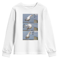 Funny Seagull Papa Youth Sweatshirt Fathers Day Gift Ocean Life Dad Graphic