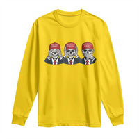 See No Crimes Hear No Truth Speak No Facts Long Sleeve Shirt Skeleton Political Satire Graphic