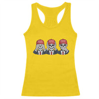 See No Crimes Hear No Truth Speak No Facts Racerback Tank Top Skeleton Political Satire Graphic