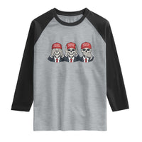 See No Crimes Hear No Truth Speak No Facts Raglan Shirt Skeleton Political Satire Graphic