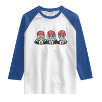 See No Crimes Hear No Truth Speak No Facts Raglan Shirt Skeleton Political Satire Graphic