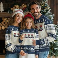 Skeleton See No Crimes Hear No Truth Ugly Christmas Sweater Funny Political Satire
