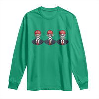 Skeleton See No Crimes Hear No Truth Long Sleeve Shirt Funny Political Satire