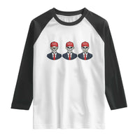 Skeleton See No Crimes Hear No Truth Raglan Shirt Funny Political Satire