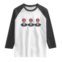 Skeleton See No Crimes Hear No Truth Raglan Shirt Funny Political Satire