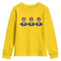 Skeleton See No Crimes Hear No Truth Youth Sweatshirt Funny Political Satire