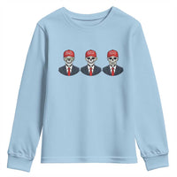 Skeleton See No Crimes Hear No Truth Youth Sweatshirt Funny Political Satire