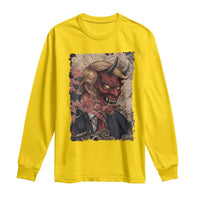 American Leader Oni Mask Japanese Ukiyoe Long Sleeve Shirt Political Parody Graphic