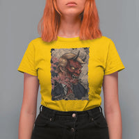 American Leader Oni Mask Japanese Ukiyoe T Shirt For Women Political Parody Graphic