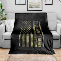Camouflage Patriotic Dad 2026 Throw Blanket USA Flag New Father Announcement
