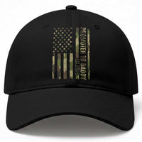 Camouflage Patriotic Dad 2026 Baseball Cap USA Flag New Father Announcement