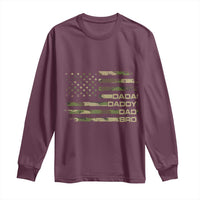 Dada Daddy Dad Bro Camo American Flag Long Sleeve Shirt Patriotic Fathers Day Gift