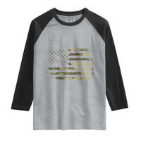 Dada Daddy Dad Bro Camo American Flag Raglan Shirt Patriotic Fathers Day Gift