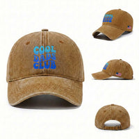 Cool Dads Club Blue Typography Washed Cotton Baseball Cap Fathers Day Gift