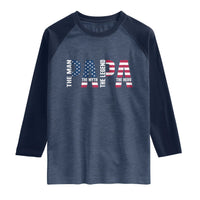 Vintage American Flag Papa The Man The Myth The Legend Raglan Shirt Fathers Day Gift