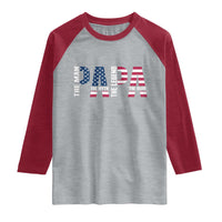 Vintage American Flag Papa The Man The Myth The Legend Raglan Shirt Fathers Day Gift