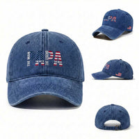 Vintage American Flag Papa The Man The Myth The Legend Washed Cotton Baseball Cap Fathers Day Gift
