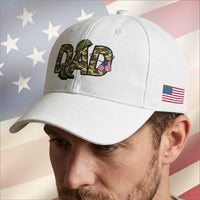 Proud Army Dad USA Flag Camo Baseball Cap Fathers Day Gift