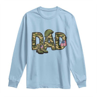Proud Army Dad USA Flag Camo Long Sleeve Shirt Fathers Day Gift