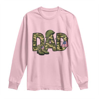 Proud Army Dad USA Flag Camo Long Sleeve Shirt Fathers Day Gift
