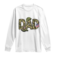 Proud Army Dad USA Flag Camo Long Sleeve Shirt Fathers Day Gift