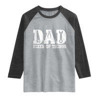 Handyman Dad Fixer Of Everything Raglan Shirt Funny Garage Papa