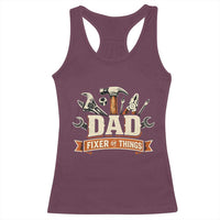 Mechanic Dad Fixer Of All Things Racerback Tank Top Funny Auto Repair Fathers Day