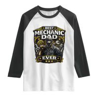 Best Mechanic Dad Ever Raglan Shirt Auto Repair Fathers Day Graphic