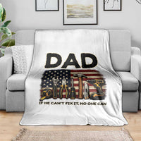 Mechanic Dad American Flag Throw Blanket If He Cant Fix It No One Can