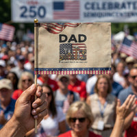 Mechanic Dad American Flag Patriotic Handheld Flag If He Cant Fix It No One Can