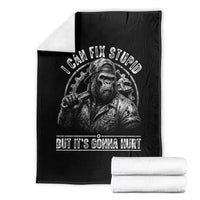 Funny Gorilla Mechanic Throw Blanket I Can Fix Stupid But Its Gonna Hurt