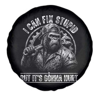 Funny Gorilla Mechanic Spare Tire Cover I Can Fix Stupid But Its Gonna Hurt