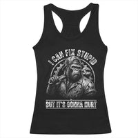 Funny Gorilla Mechanic Racerback Tank Top I Can Fix Stupid But Its Gonna Hurt