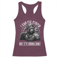 Funny Gorilla Mechanic Racerback Tank Top I Can Fix Stupid But Its Gonna Hurt