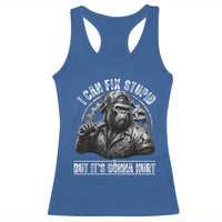 Funny Gorilla Mechanic Racerback Tank Top I Can Fix Stupid But Its Gonna Hurt