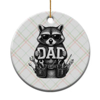 Funny Raccoon Dad Mechanic Ceramic Ornament Trash Panda Fathers Day Gift