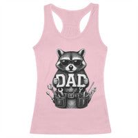 Funny Raccoon Dad Mechanic Racerback Tank Top Trash Panda Fathers Day Gift