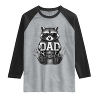 Funny Raccoon Dad Mechanic Raglan Shirt Trash Panda Fathers Day Gift