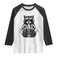 Funny Raccoon Dad Mechanic Raglan Shirt Trash Panda Fathers Day Gift
